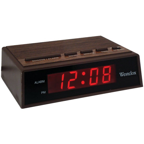 .6" Retro Wood Grain LED Alarm Clock