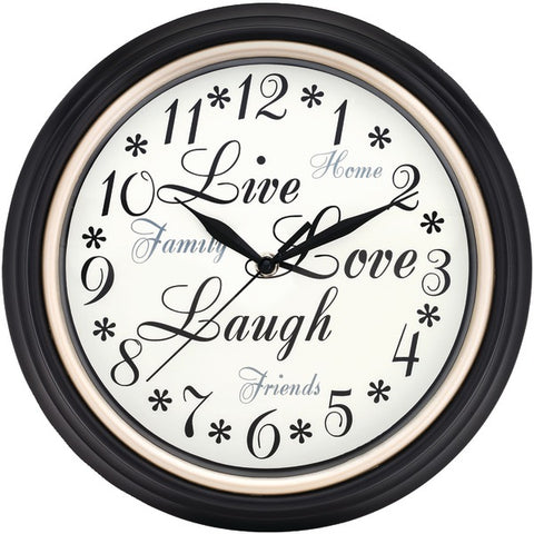 12" Round Live Love Laugh Message Clock