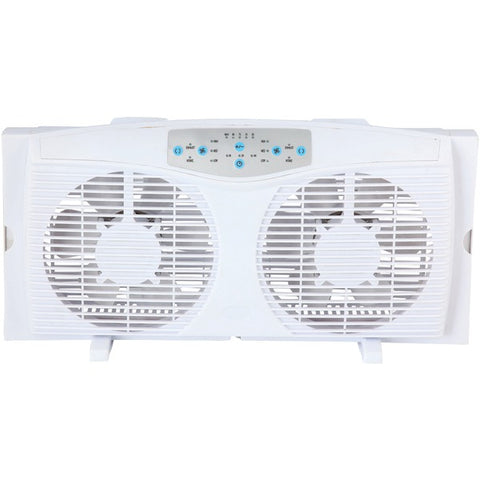 8" Reversible Twin Window Fan with Thermostat