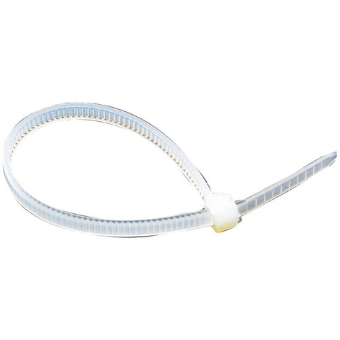 Self-Locking Nylon Cable Ties, 100 pk (4", Clear, 2.5 mm, 18lb-tensile strength)