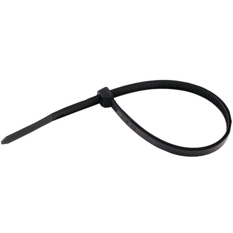 Self-Locking Nylon Cable Ties, 100 pk (8", black, 4.8 mm wide, 50lb-tensile strength)