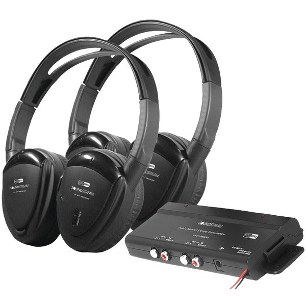 2 Sets of 2-Channel RF 900MHz Wireless Headphones with Transmitter