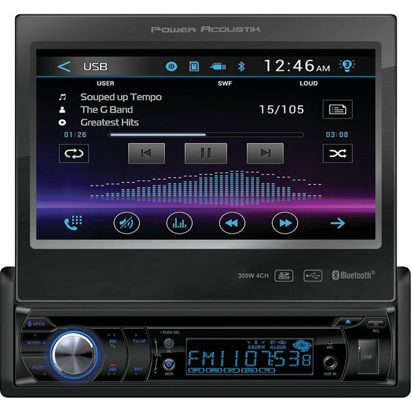 7" Single-DIN In-Dash Motorized LCD Touchscreen DVD Receiver with Bluetooth(R)