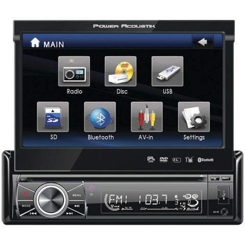 7" Single-DIN In-Dash Motorized LCD Touchscreen DVD Receiver with Detachable Face (With Bluetooth(R))