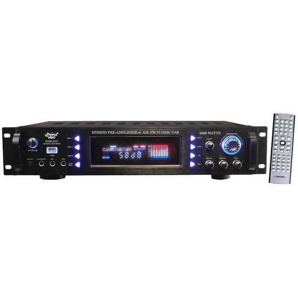 3,000-Watt Hybrid Home Stereo Receiver Amp with USB