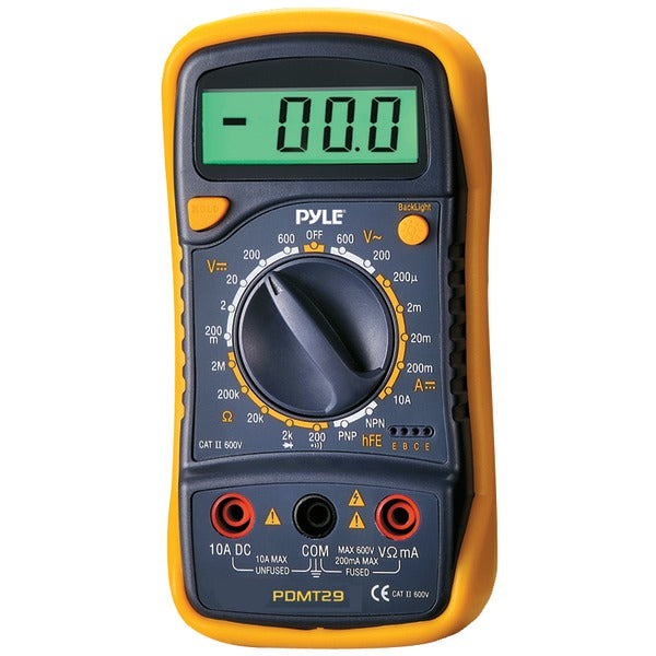 Digital LCD AC, DC, Volt, Current, Resistance and Range Multimeter with Rubber Case and Stand