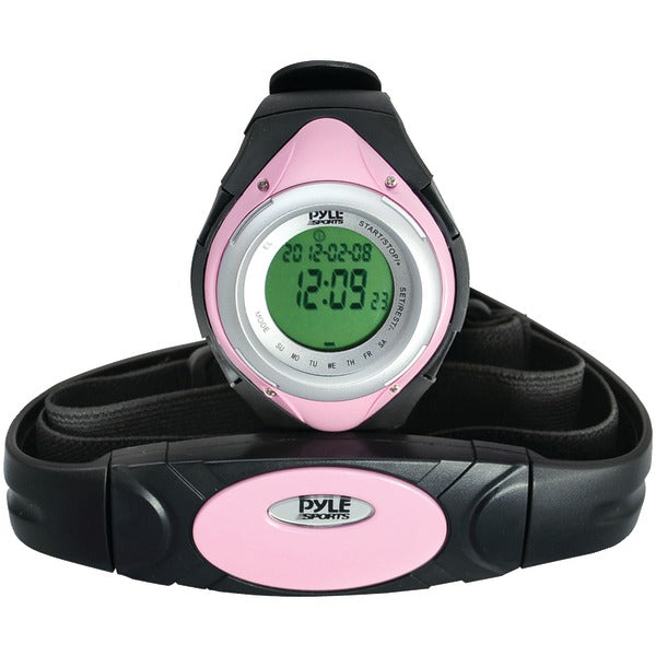 Heart Rate Monitor Watch with Minimum, Average & Maximum Heart Rate (Pink)