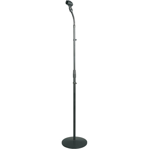 PylePro Universal Compact Base Microphone Stand with Adjustable & Pivotable Gooseneck