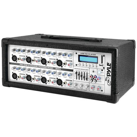 8-Channel, 800-Watt Powered Mixer with MP3 Input
