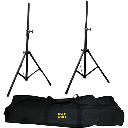 Pyle PSTK103 Heavy-Duty Anodizing Dual Speaker Stand with Traveling Bag Kit