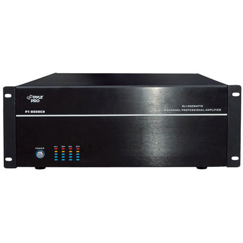 PylePro PT8000CH Amplifier - 1000 W RMS - 8 Channel