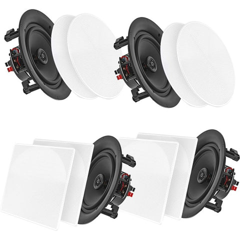 Pyle PDICBT286 Speaker System - 250 W RMS - Wireless Speaker(s) - Ceiling Mountable, Flush Mount, Wall Mountable