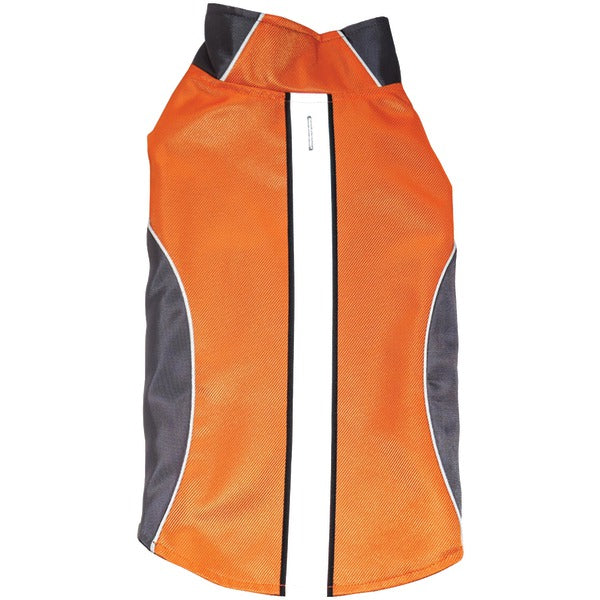 Water-Resistant Dog Raincoat with Reflective Stripes, Orange (Medium)