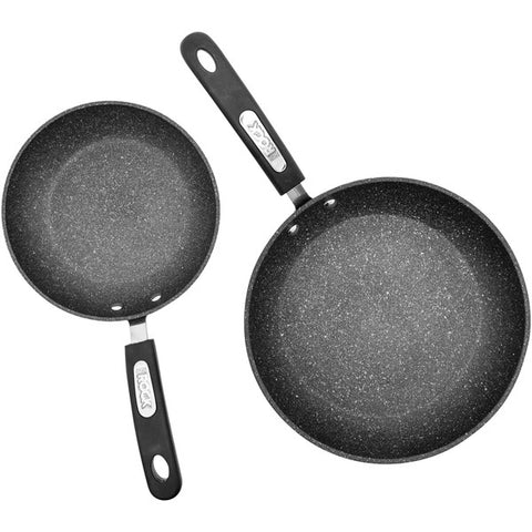THE ROCK(TM) by Starfrit(R) Set of 2 Fry Pans with Bakelite(R) Handles