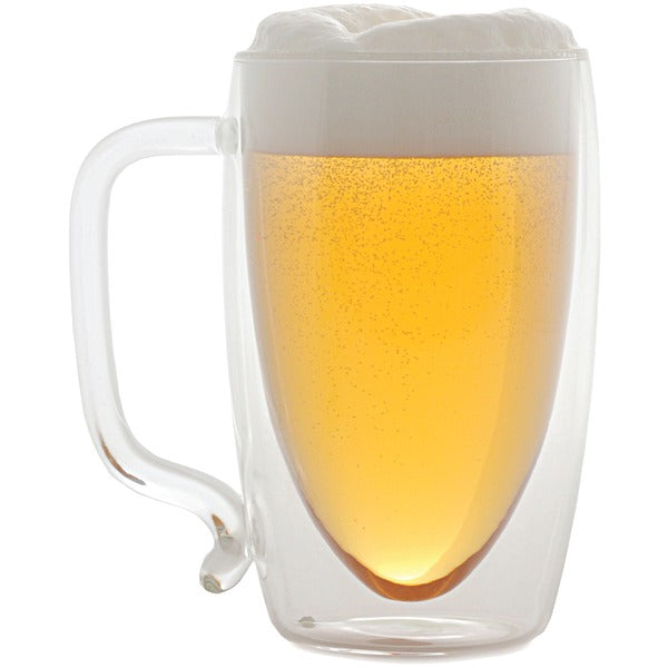 17-Ounce Double-Wall Glass Beer Mug
