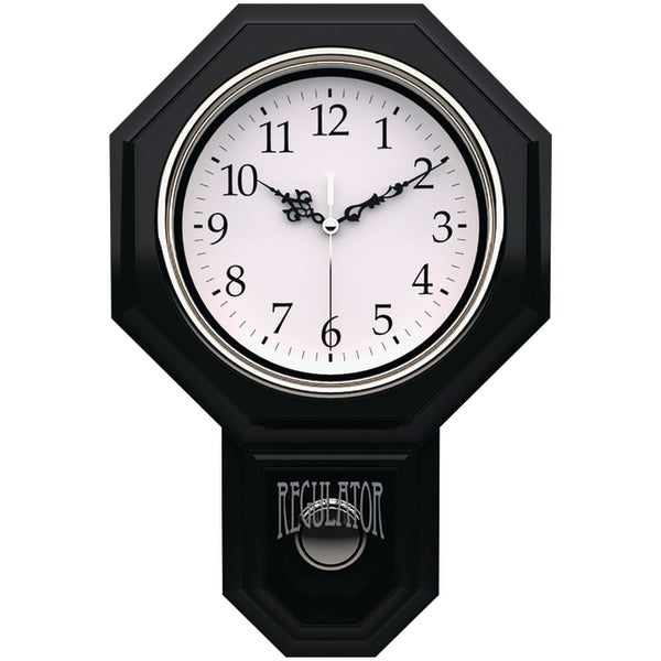 Essex 18.75" Modern Pendulum Wall Clock (Black)