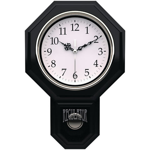 Essex 18.75" Modern Pendulum Wall Clock (Black)