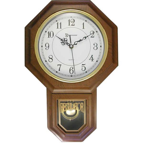 Essex 18.75" Modern Pendulum Wall Clock (Faux Wood)