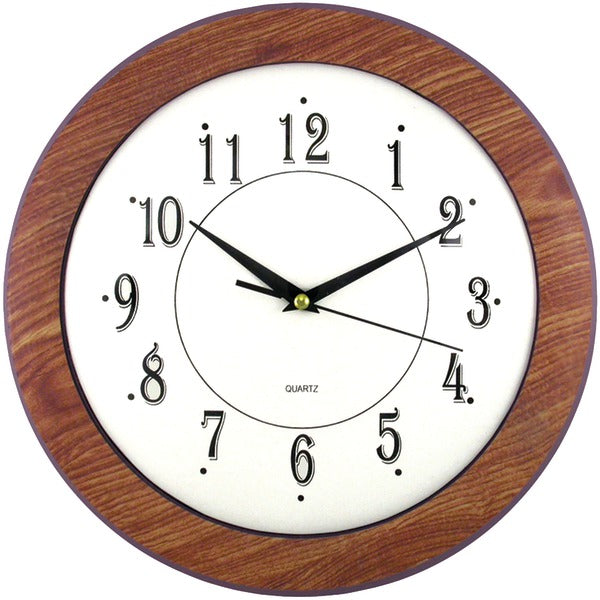 12" Wood Grain Round Wall Clock