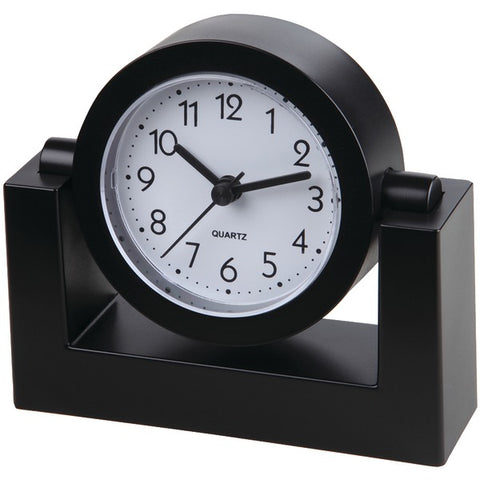 4" Swivel Black Desktop Clock