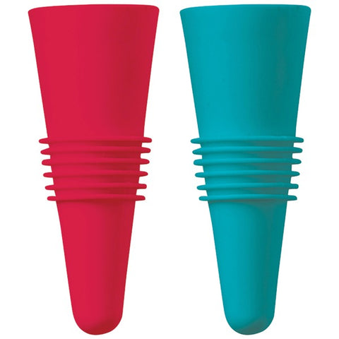 Silicone Wine Bottle Stoppers, 2 pk