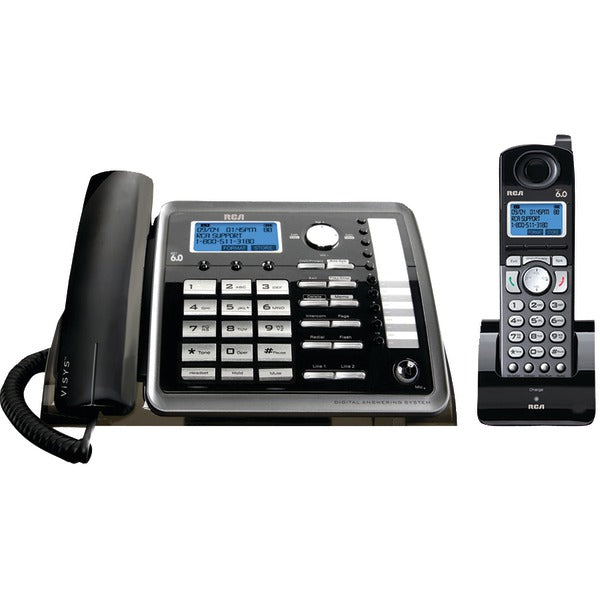 DECT 6.0 2-Line Corded-Cordless Expandable Phone with Caller ID & Answerer