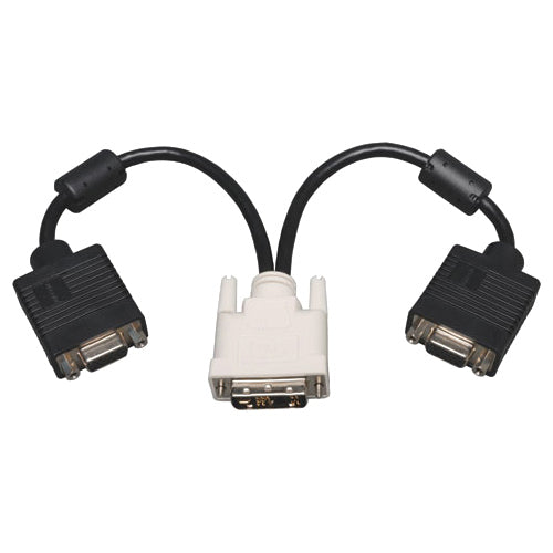 Tripp Lite 1ft DVI to VGA Splitter Adapter Converter DVI-A Analog M to 2x HD15F 1'