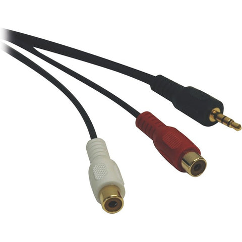 Tripp Lite 6in Mini Stereo to 2RCA Audio Y Splitter Adapter Cable 3.5mm 2xF-M 6"