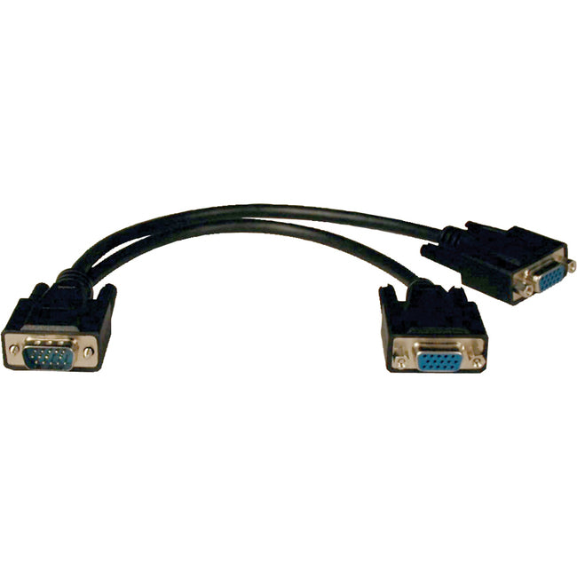 Tripp Lite VGA Monitor Y Splitter Cable (HD15 M-2xF) 1-ft.