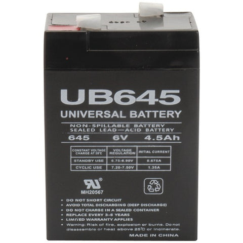 Sealed Lead Acid Battery (6V; 4.5Ah; UB645)
