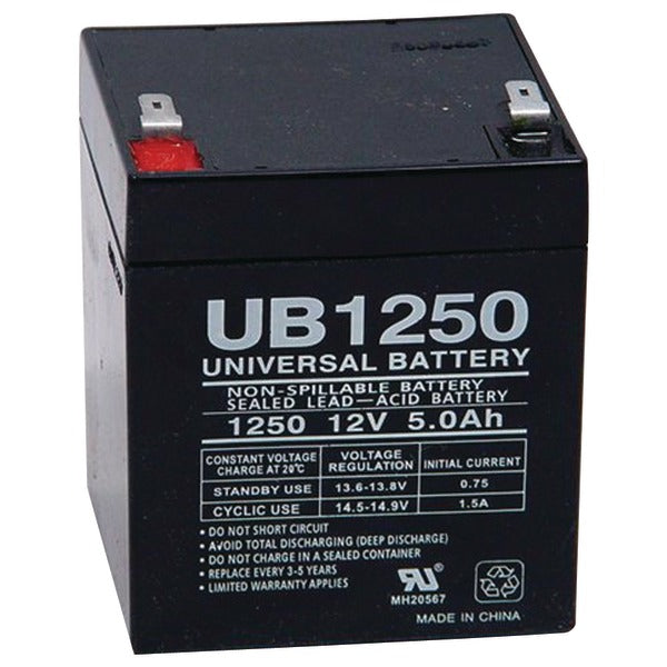 Sealed Lead Acid Battery (12V; 5Ah; .187 Tab Terminals; UB1250)