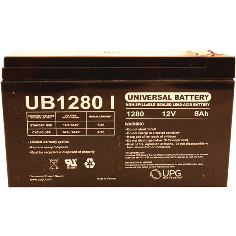 Sealed Lead Acid Battery (12V; 8Ah; .250 Tab Terminals; UB1280F2)