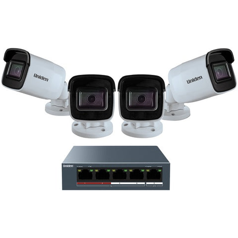 1080p Outdoor Security Cloud System with 5-Port PoE Switch (4 Cameras)