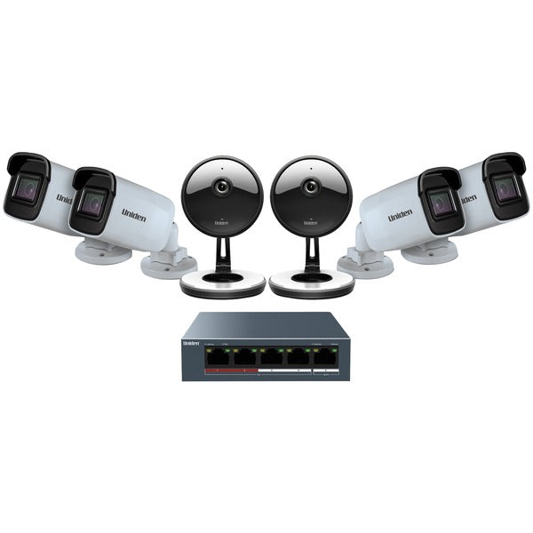 1080p Indoor-Outdoor Security Cloud System with 5-Port PoE Switch (6 Cameras)