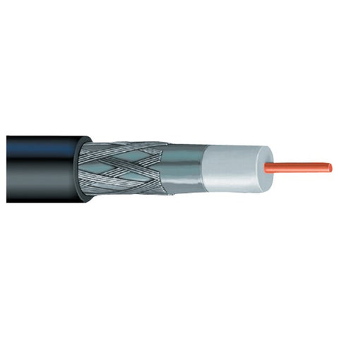 RG6 Solid Copper Coaxial Cable, 1,000ft (Black)