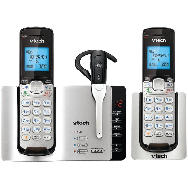 DECT 6.0 Connect-to-Cell(TM) 2-Handset Phone System with Cordless Headset