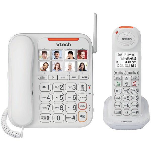 Amplified Corded-Cordless Answering System with Big Buttons & Display