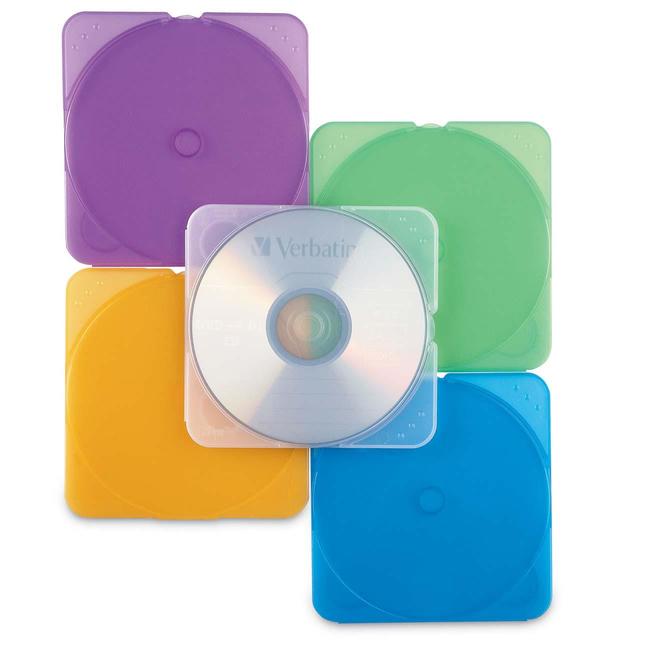 Verbatim CD-DVD Color TRIMpak Cases - 10pk, Assorted