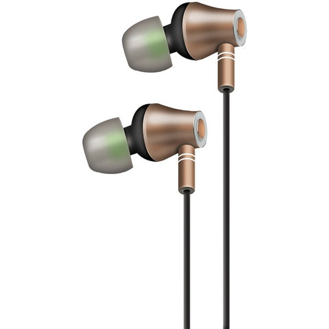 E10 Metallic In-Ear Stereo Earbuds with Microphone (Gold)