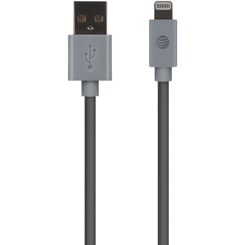 Charge & Sync USB Cable with Lightning(R) Connector, 10ft (Gray)