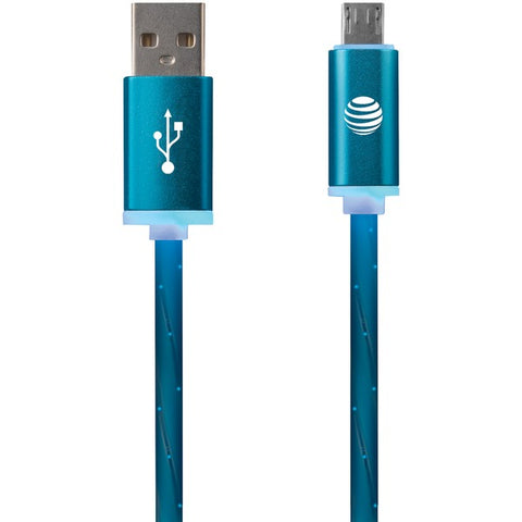 Charge & Sync Illuminated USB to Micro USB Cable, 3ft (Blue)