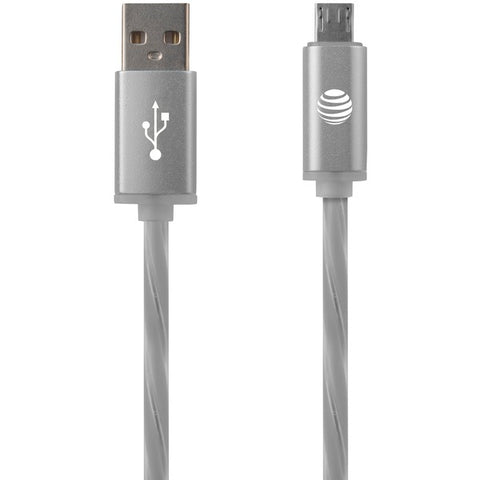 Charge & Sync Illuminated USB to Micro USB Cable, 3ft (Silver)
