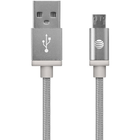 Charge & Sync Braided USB to Micro USB Cable, 5ft (Silver)