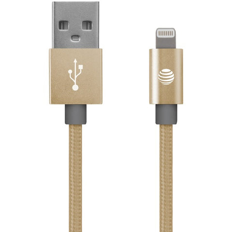 Charge & Sync Braided USB to Lightning(R) Cable, 4ft (Gold)