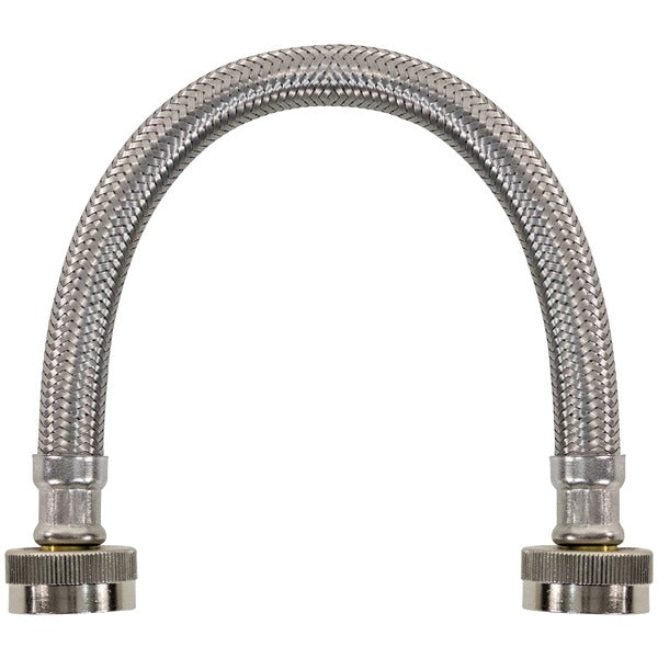 Braided Stainless Steel Water-Inlet Hose, 1ft