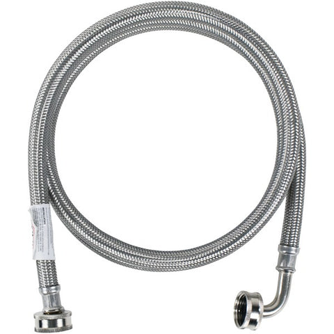 Braided Stainless Steel Washing Machine Hose with Elbow, 5ft